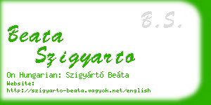 beata szigyarto business card