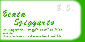 beata szigyarto business card